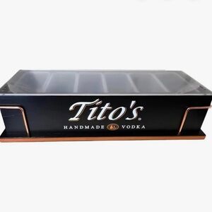 Tito's Handmade Vodka Branded Bar  garnish Tray - Black with Copper Accents